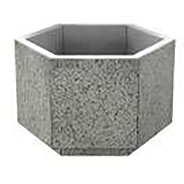 Leier Mosott felületű virágtartó hatszög 50cm Gyöngykavicsos